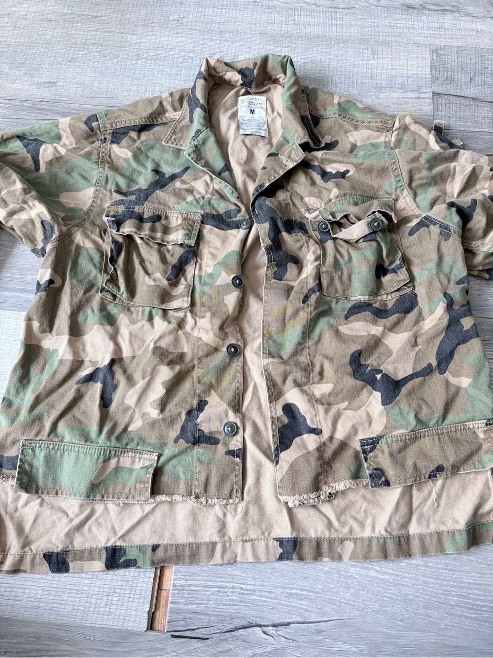 Zara woman the premium denim collection the  Camouflage jacket size M